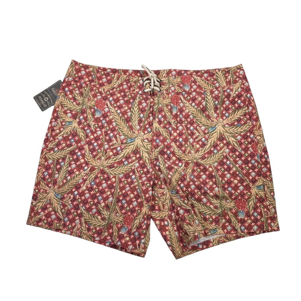 Faherty Classic BoardShorts 7”- Red Palm Batik NWT- MSRP $98- Mens Size 38